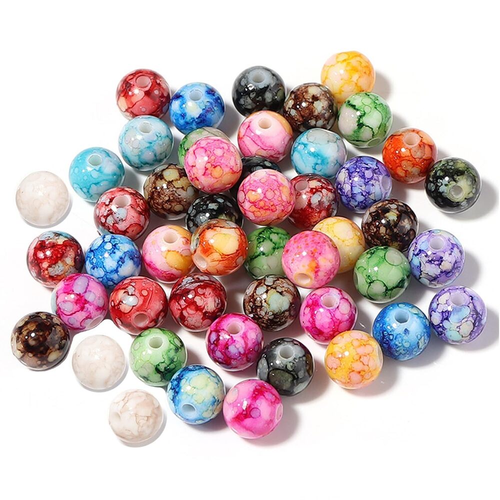 2119 200PCS Acrylic Crystal Beads for Jewelry Making Round Loose Beads